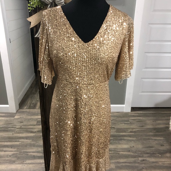 southern fried chics gold sparkly dress - Picture 3 of 6